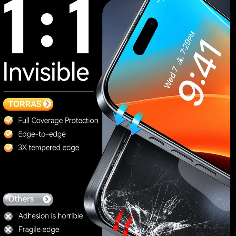 Película de Vidro Temperado Apokin Torras Master Series para iPhone 17 Pro Max Transparente - Imagem 3