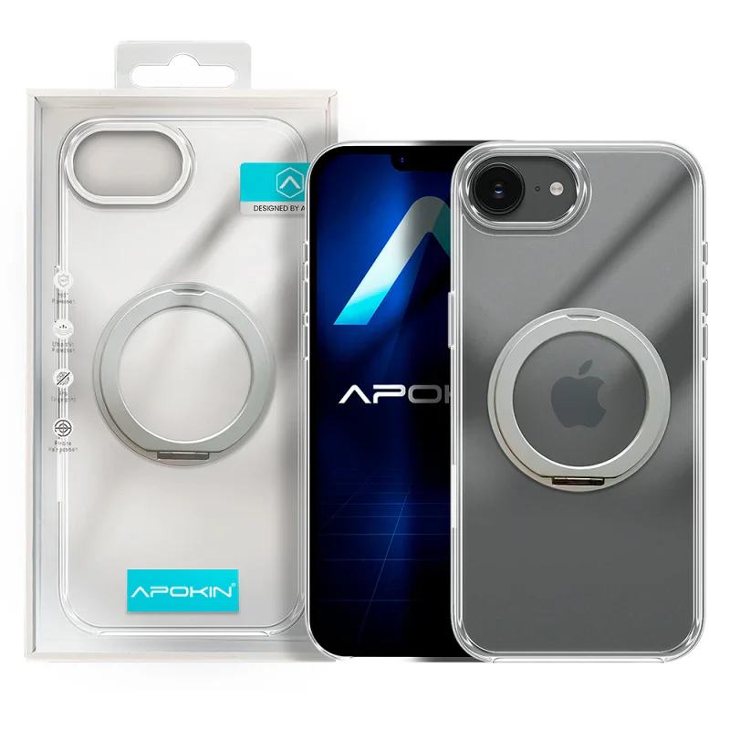 Capa Apokin Puro com Anel Giratório e MagSafe para iPhone 16e - Imagem 1