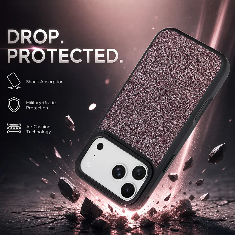 Capa Magnética Apokin Diamante Brilhante com Rebordo Preto para iPhone 15 Prata - Imagem 2