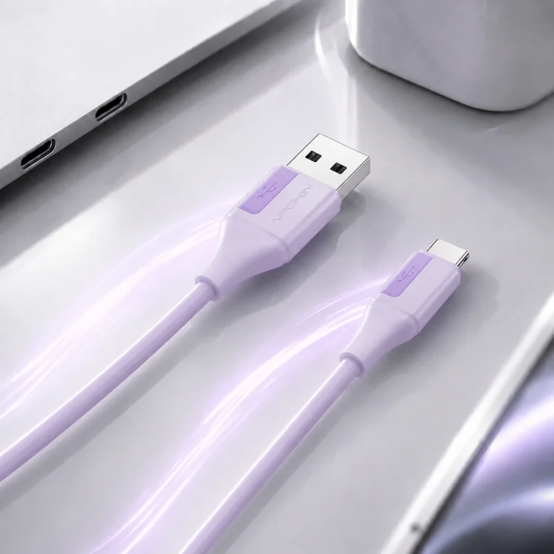 Cabo USB Apokin USB-A para USB-C 15 W 3 A 1 m Lilás - Imagem 3