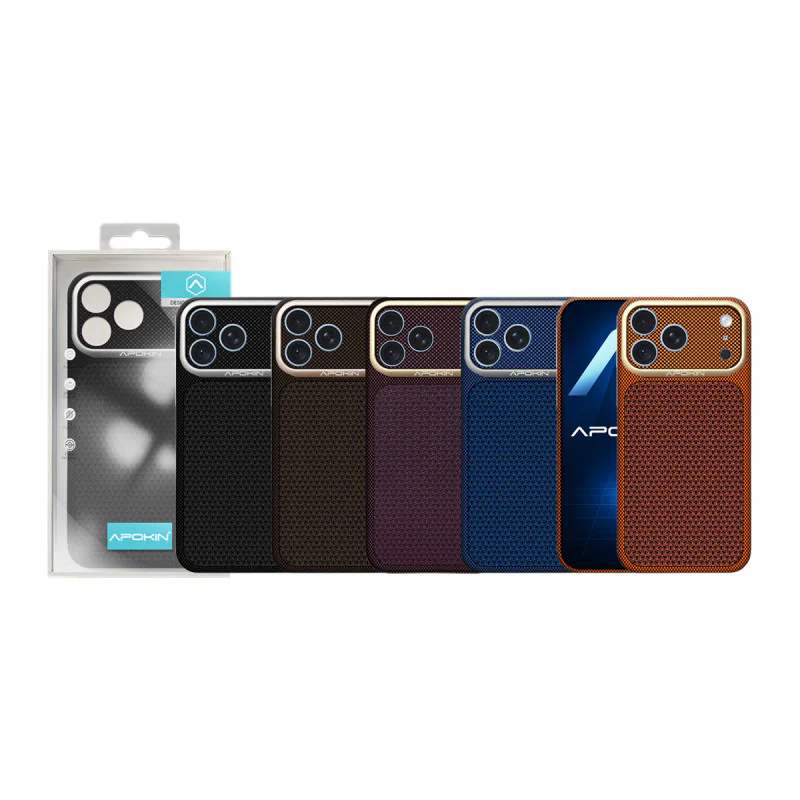 Capa Apokin para iPhone 17 Pro Max e 18 Pro Max Texturada com Padrão Geométrico Preto