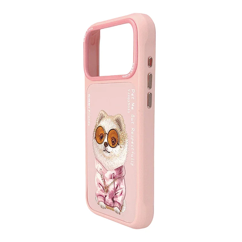 Capa Apokin Nimmy Friends Óculos de Sol com MagSafe para iPhone 16 Pro Cão Rosa - Imagem 6