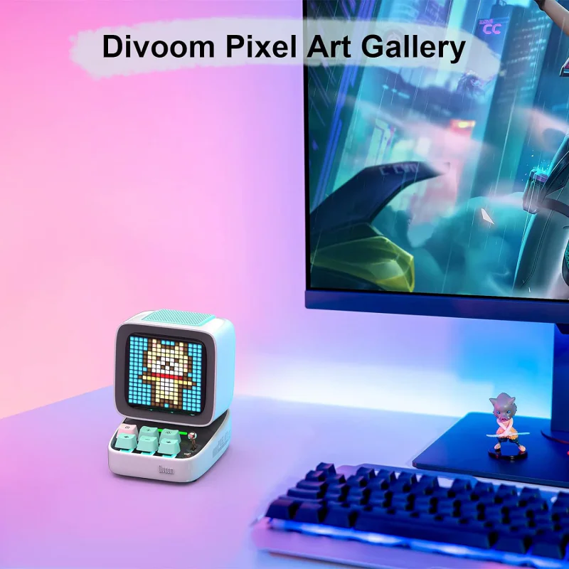 Coluna Portátil Divoom Ditoo Pro com Ecrã Pixel Art e Teclado Mecânico Verde - Imagem 4