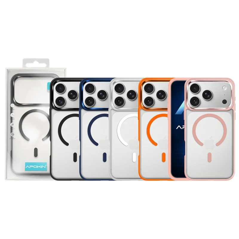 Capa Apokin iPhone 17 Pro Max e 18 Pro Max Efeito Fumado com MagSafe Preto - Imagem 1