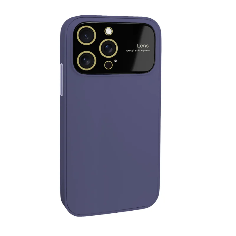 Capa Apokin Silicone Mate com Proteção de Câmara para iPhone 14 Pro Max Azul escuro - Imagem 2
