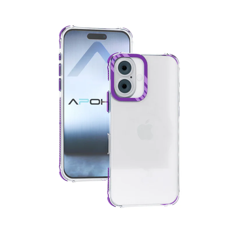 Capa Antichoque Apokin para iPhone 16 Plus Transparente Azul - Imagem 3