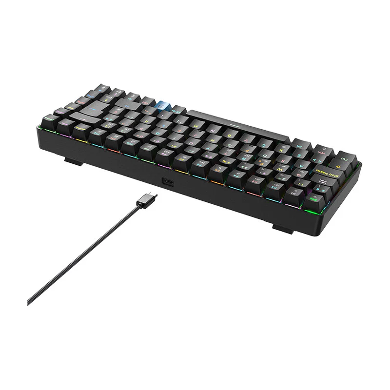 Teclado Gaming Mecânico Sem Fios Hiditec GM1K 75% Hot-Swap Gateron Pro Red RGB Preto - Imagem 7