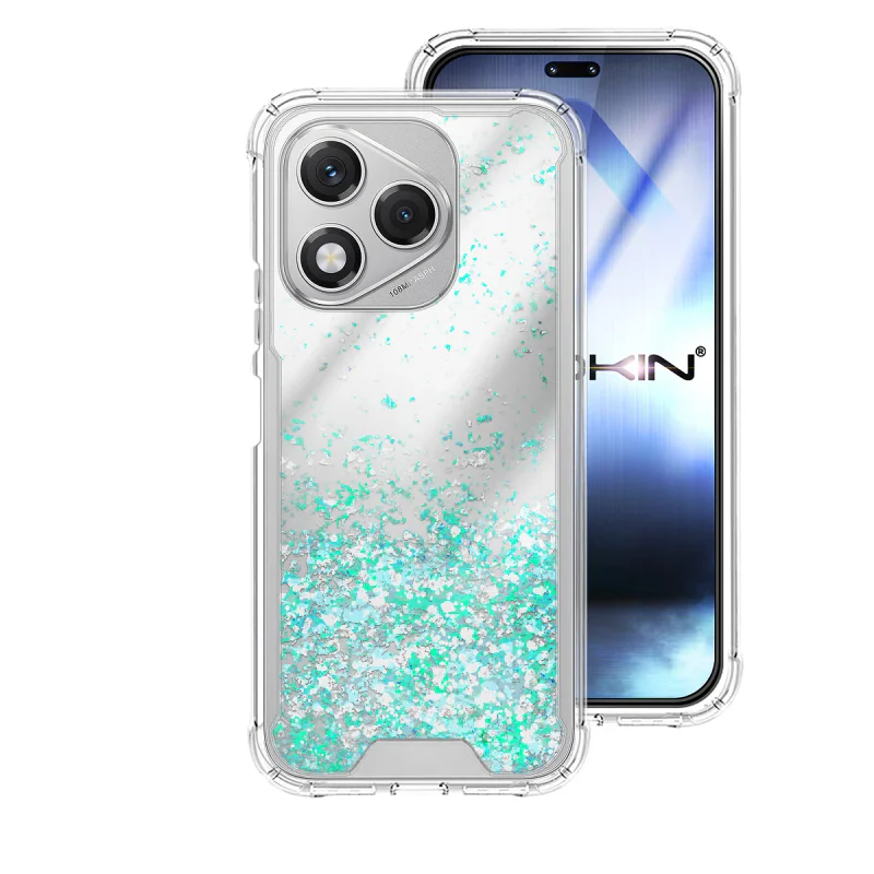 Capa de Gel Apokin para Honor 400 Lite Transparente com Purpurina Lilás - Imagem 4