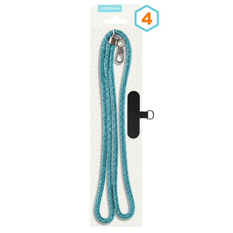 Cordão Universal Apokin com Pendente de Diamante e Adaptador para Telemóvel Branco - Imagem 5
