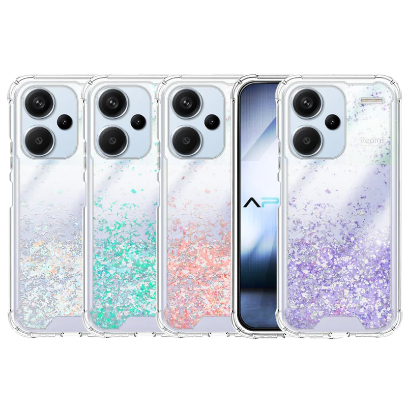 Capa Apokin para Xiaomi Redmi Note 13 Pro Plus Gel Transparente Glitter Lilás