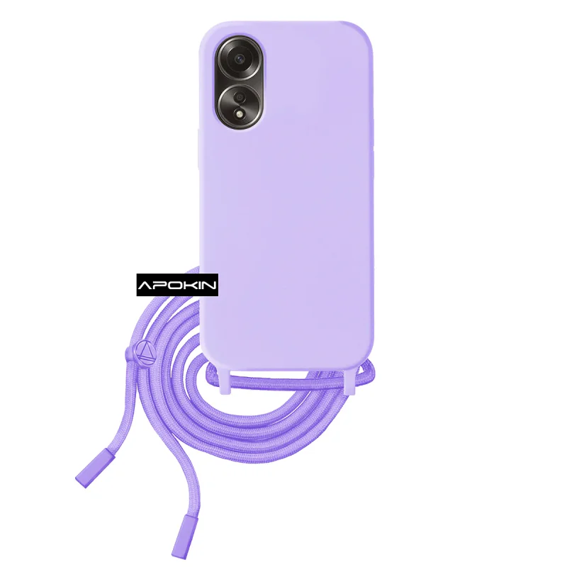 Capa Macia Apokin com Cordão para Oppo A38 Variedade de cores - Imagem 4