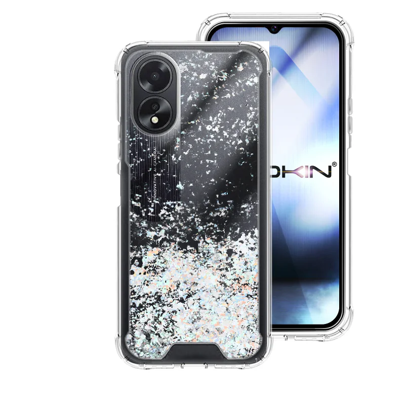 Capa Gel Apokin para Oppo A18 e A38 Transparente com Purpurinas Variedade de cores - Imagem 5