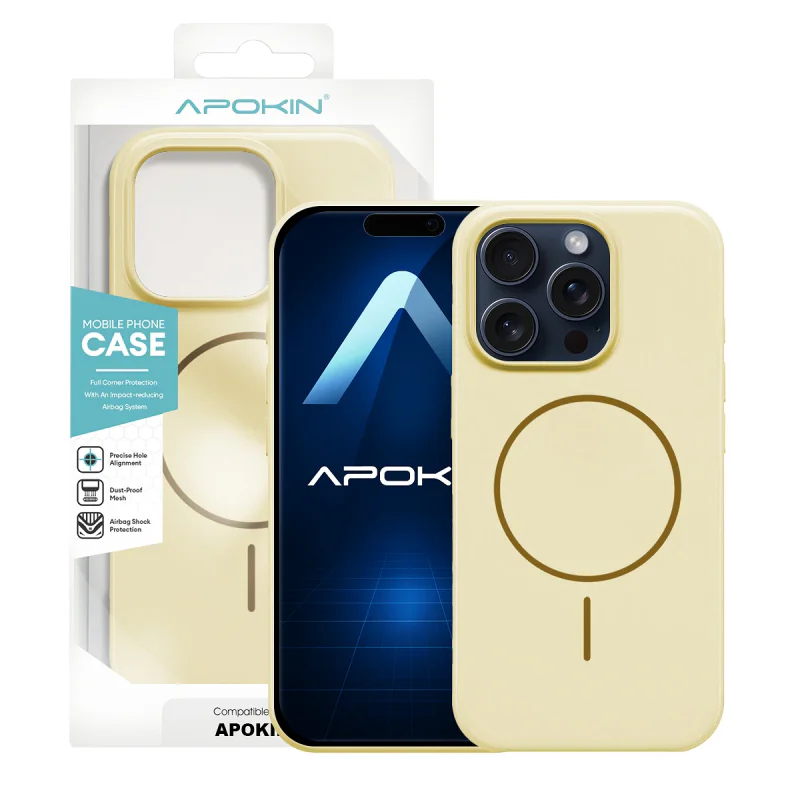 Capa Apokin em Silicone Premium para Apple iPhone 15 Pro com MagSafe Cor: Variedade de cores - Imagem 6
