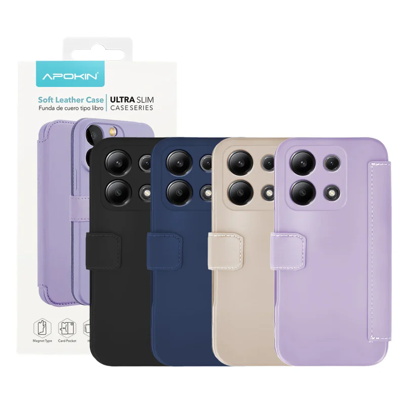 Capa de Silicone Apokin para Xiaomi Redmi Note 13 Pro 4G Efeito Pele Rosa Claro