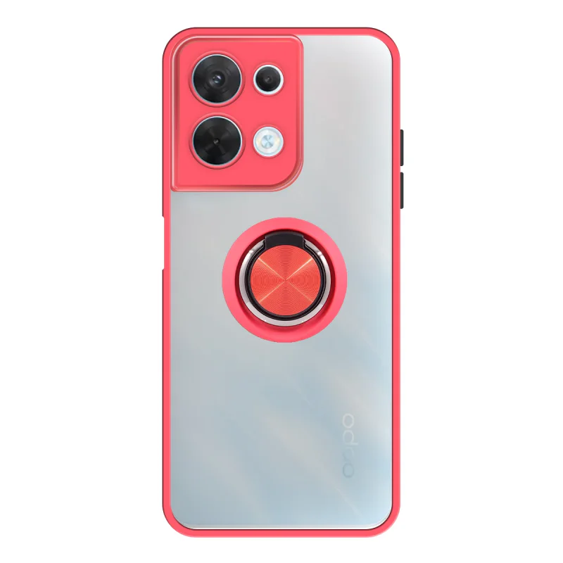 Capa de Gel Apokin com Íman e Suporte Smoked para Oppo Reno 8 5G Vermelho - Imagem 3