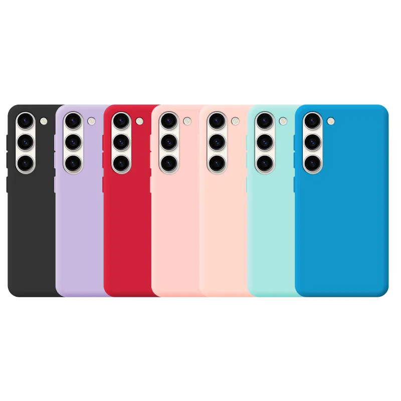 Capa de Silicone Macio Apokin para Samsung Galaxy S23 Plus com Proteção de Câmara 3D Vermelho