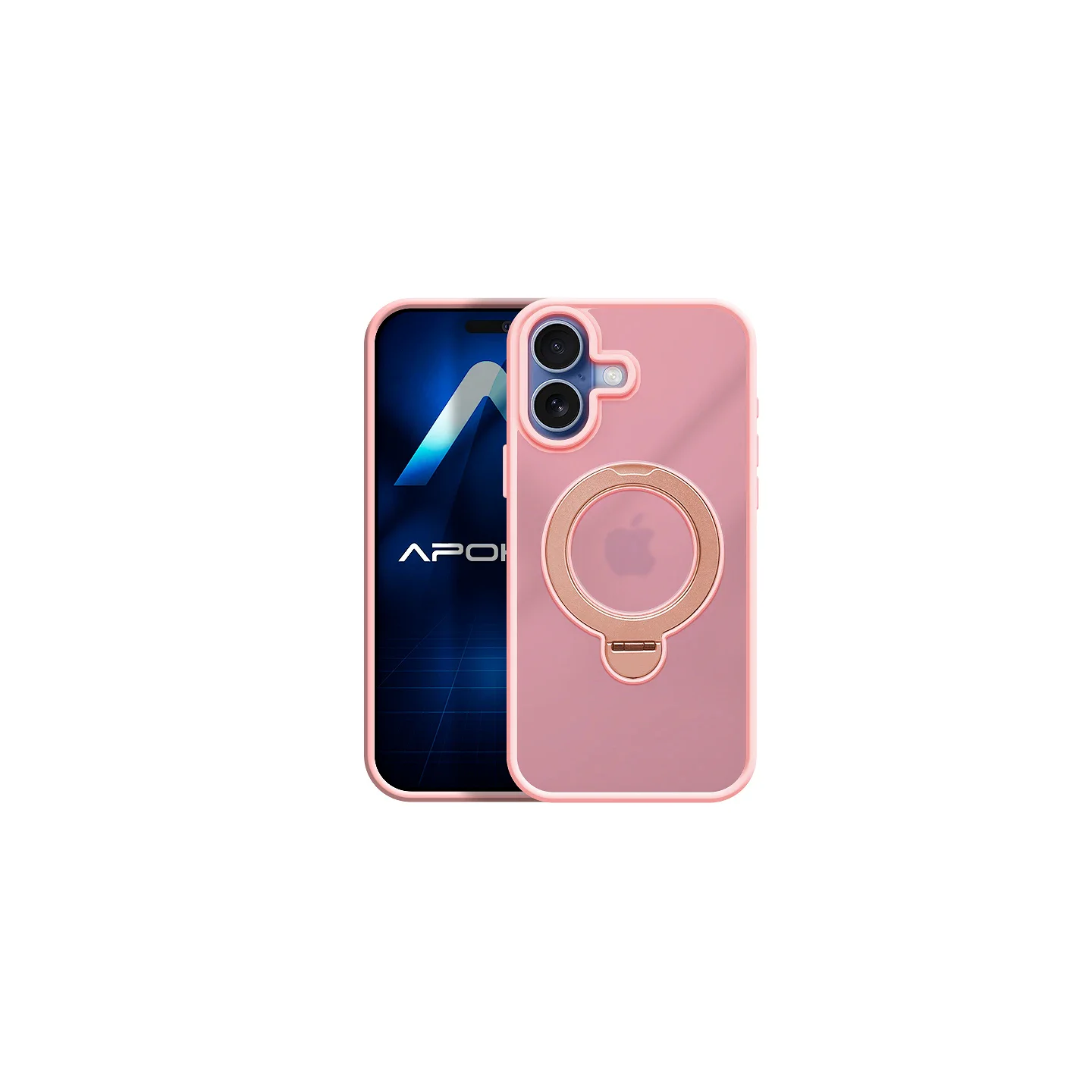 Capa Apokin Fumada com Suporte Giratório MagSafe para iPhone 17 Rosa
