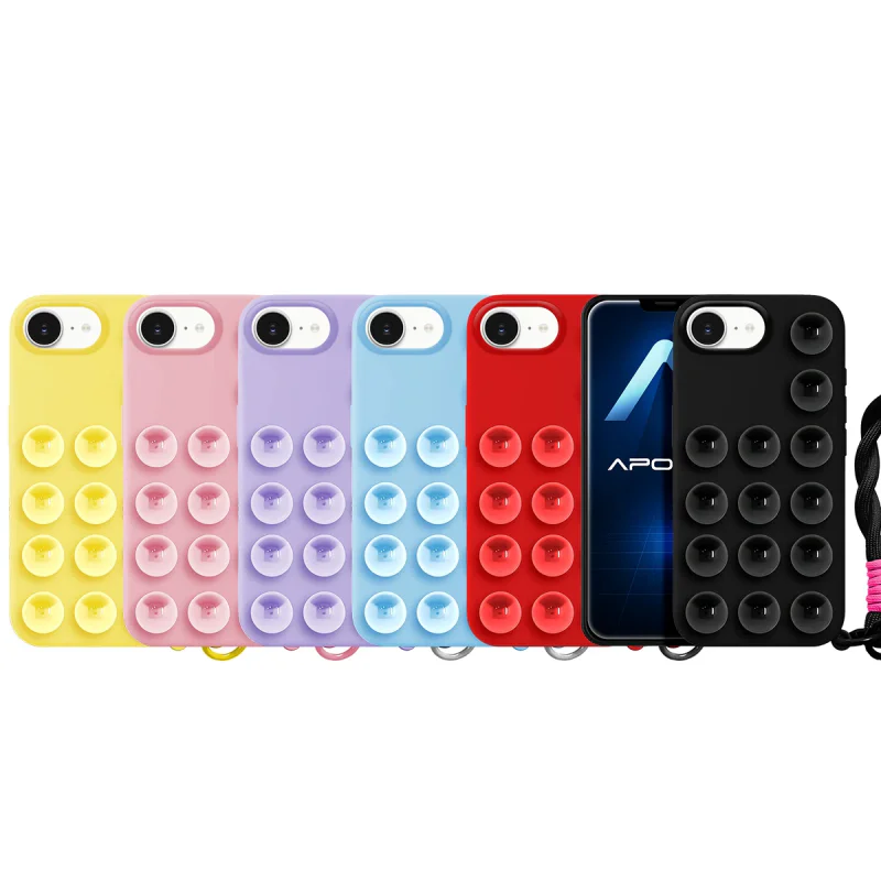 Capa de Silicone com Ventosas e Cordão iPhone 16e Variedade de cores - Imagem 1