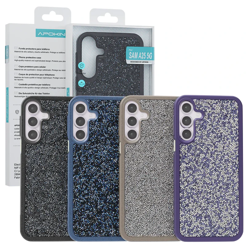 Capa Apokin Samsung Galaxy A25 5G Silicone com Cristais de Diamante Variedade de cores - Imagem 1