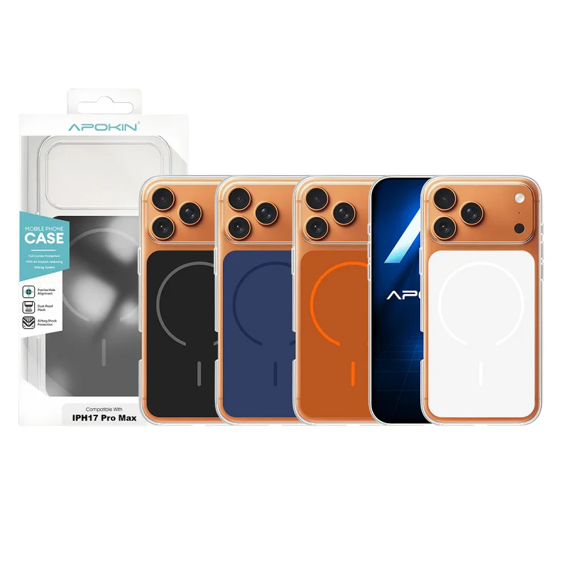 Capa MagSafe Apokin Magca para iPhone 17 Pro Max Várias Cores Laranja