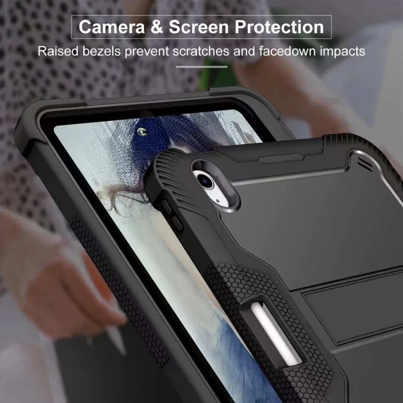 Capa Antichoque Apokin para Lenovo Tab M10 X606 10,3 polegadas com Suporte Preto - Imagem 6
