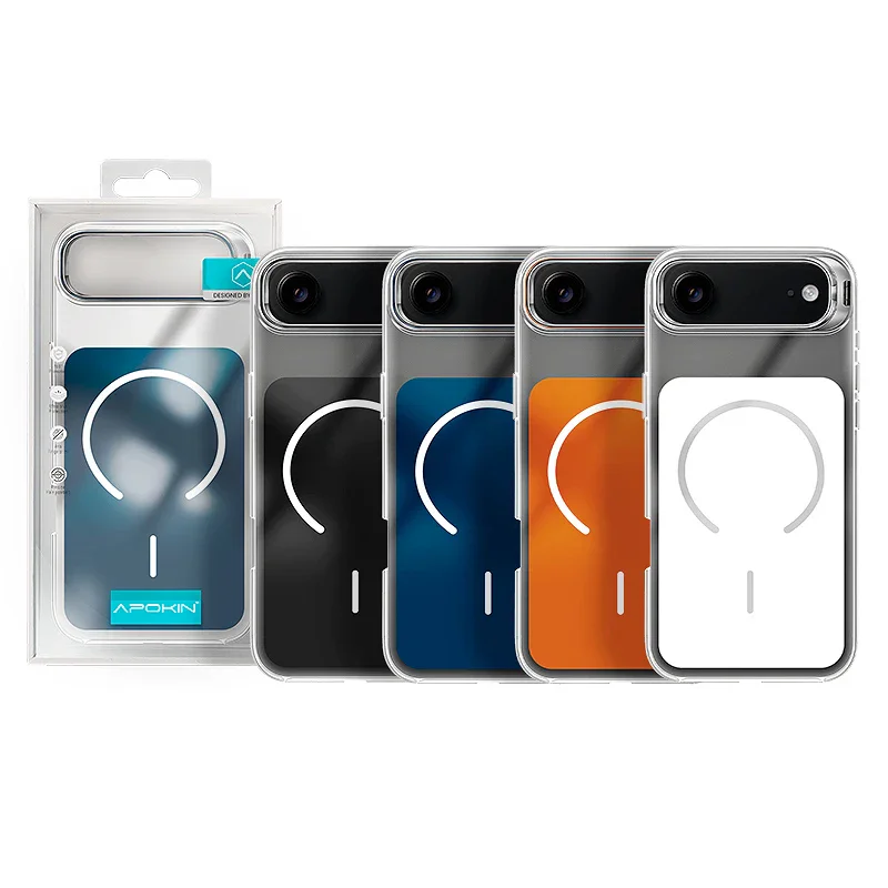 Capa Apokin para iPhone 17 Air Acrílica com MagSafe e Suporte Azul - Imagem 1