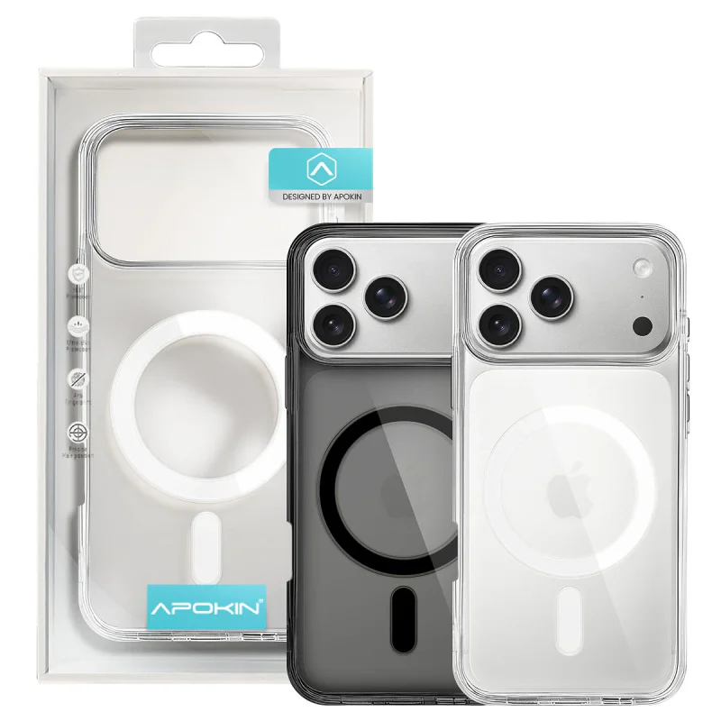 Capa Rígida em Policarbonato com MagSafe Apokin para iPhone 17 Pro Max Preto - Imagem 1