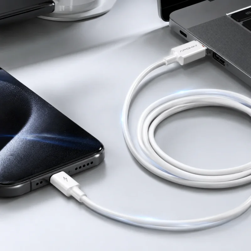 Cabo Apokin USB-A para Lightning 12 W 2,4 A 2 m Branco - Imagem 4