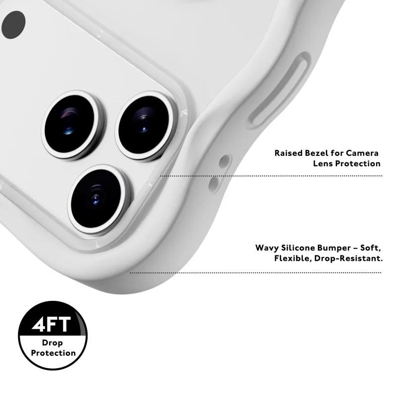 Capa Apokin Youngkit Bubble Head com MagSafe para iPhone 17 Pro / 18 Pro Branco - Imagem 6