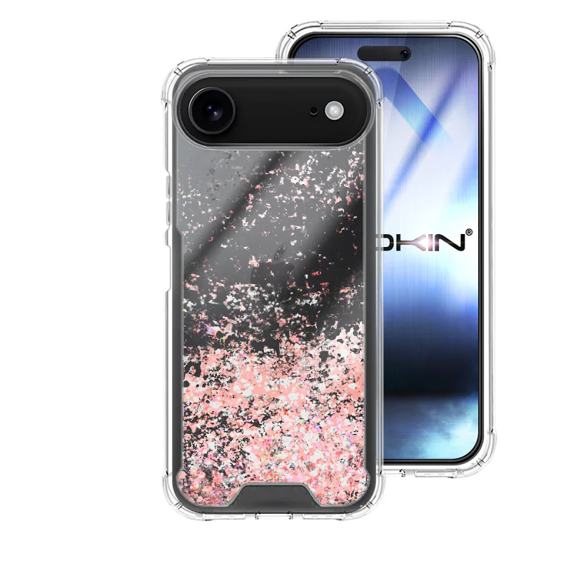 Capa Apokin para Apple iPhone 17 Air Gel Transparente com Purpurina Lilás - Imagem 3