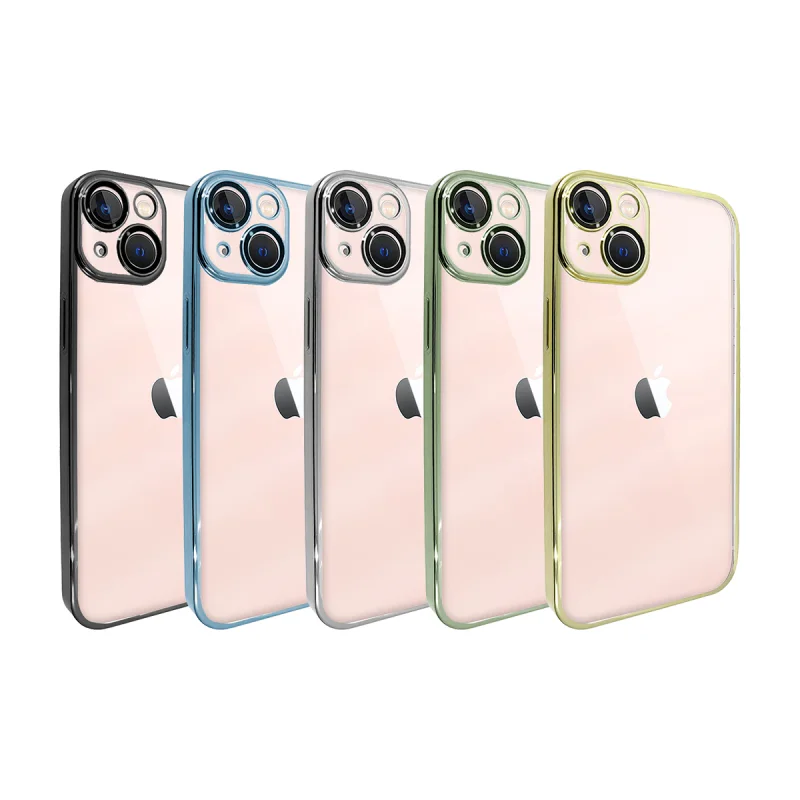 Capa Rígida Apokin para Apple iPhone 14 em Acrílico com Bordo Cromado Variedade de cores - Imagem 1