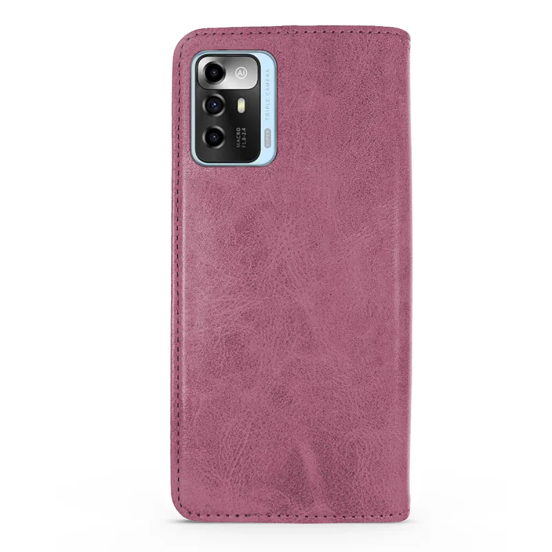 Capa Flip Apokin para ZTE Blade A72 5G em Pele Sintética com Porta-Cartões Vermelho - Imagem 6