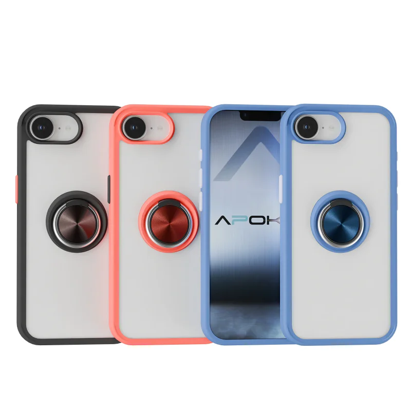 Capa Apokin para Apple iPhone 16e e 17e com Íman e Suporte Fumado Azul