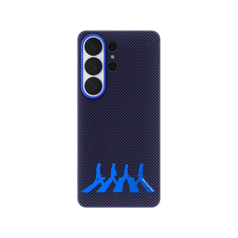 Capa Apokin Airity Abbey Road 1969 para Samsung Galaxy S26 Ultra em Fibra de Aramida Azul