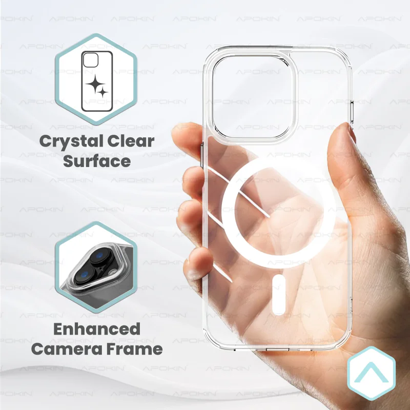 Capa Apokin ClearStrap 2 em 1 para Apple iPhone 15 com MagSafe Transparente - Imagem 3
