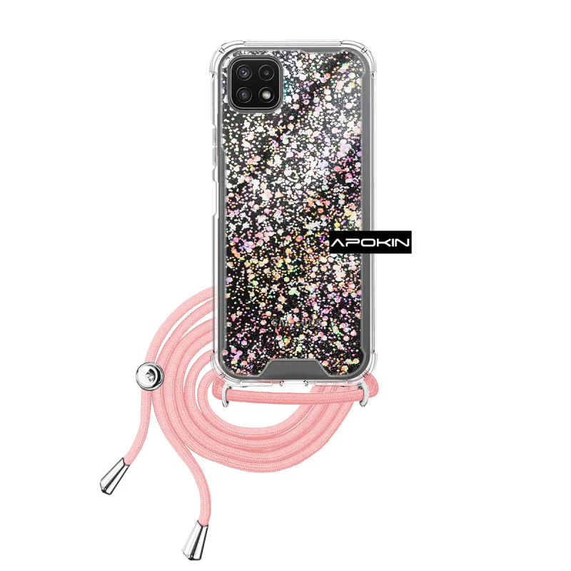 Capa Apokin para Samsung Galaxy A22 5G Gel Transparente com Cordão Variedade de cores - Imagem 3