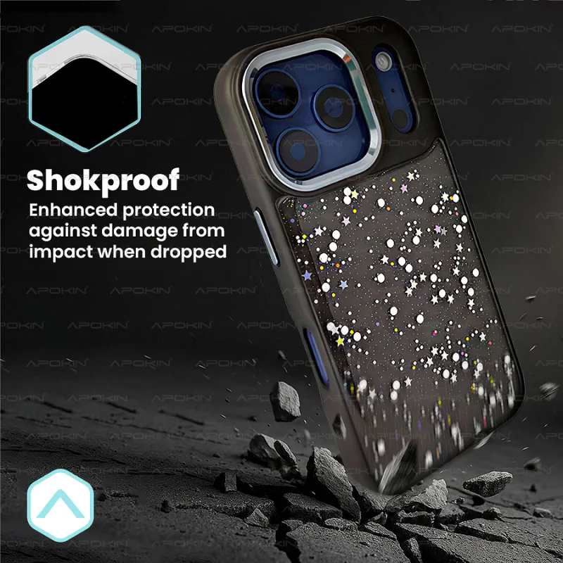 Capa Apokin para Samsung Galaxy A07 Bling-Bling com Purpurina Prateado - Imagem 4