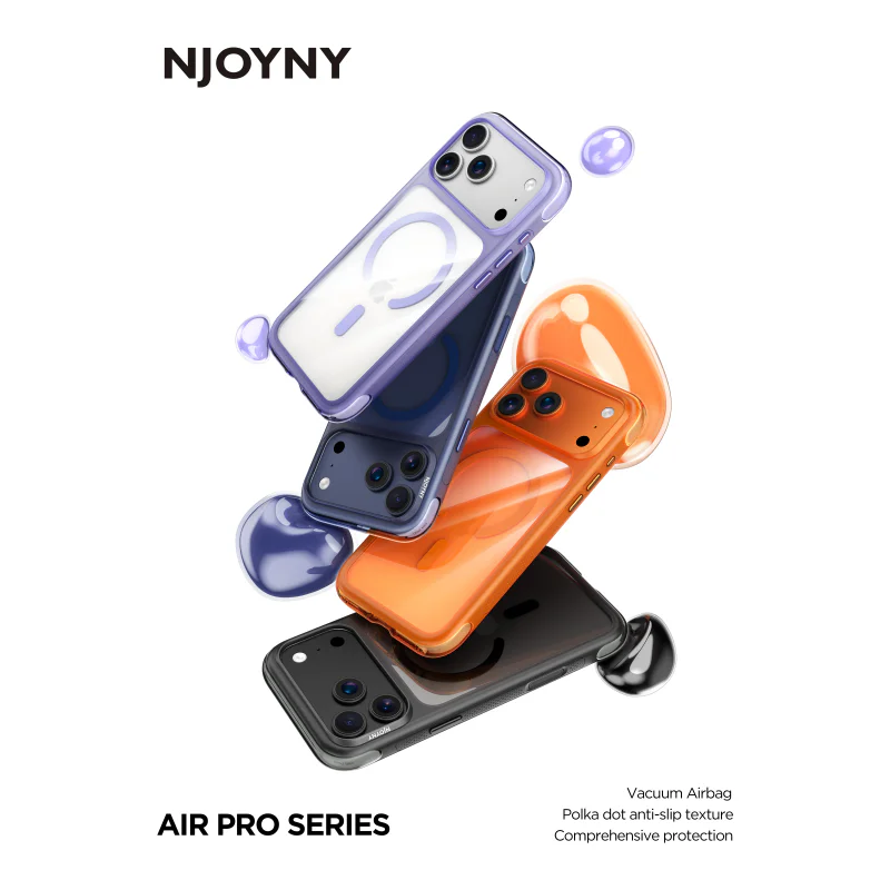 Capa Apokin NJOYNY Bumper Air S6-MAG para iPhone 17 Pro Max e 18 Pro Max Grená - Imagem 2
