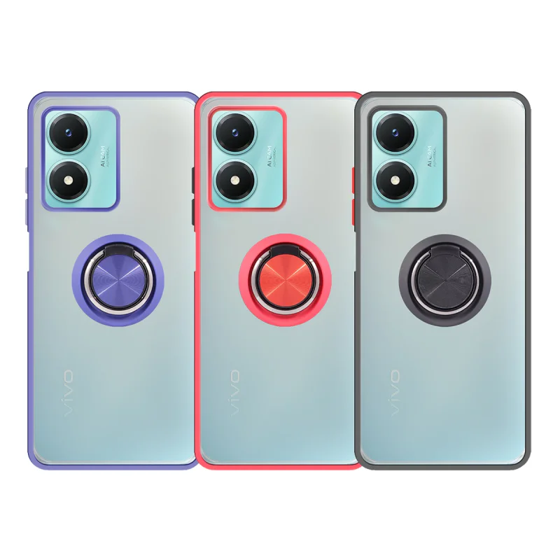 Capa Apokin para Vivo Y16 / Y16s em Gel Magnética com Suporte Fumado Preto