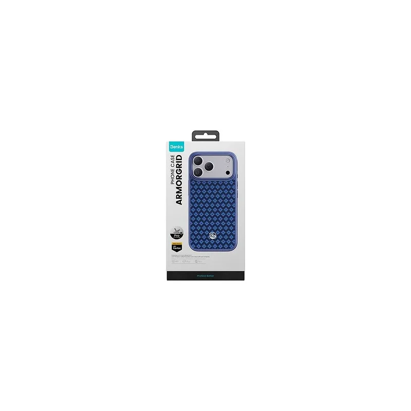 Capa Apokin Benks ArmorGrid Pro Magnética Antiqueda em Kevlar para iPhone 17 Pro Max e 18 Pro Max Azul - Imagem 2