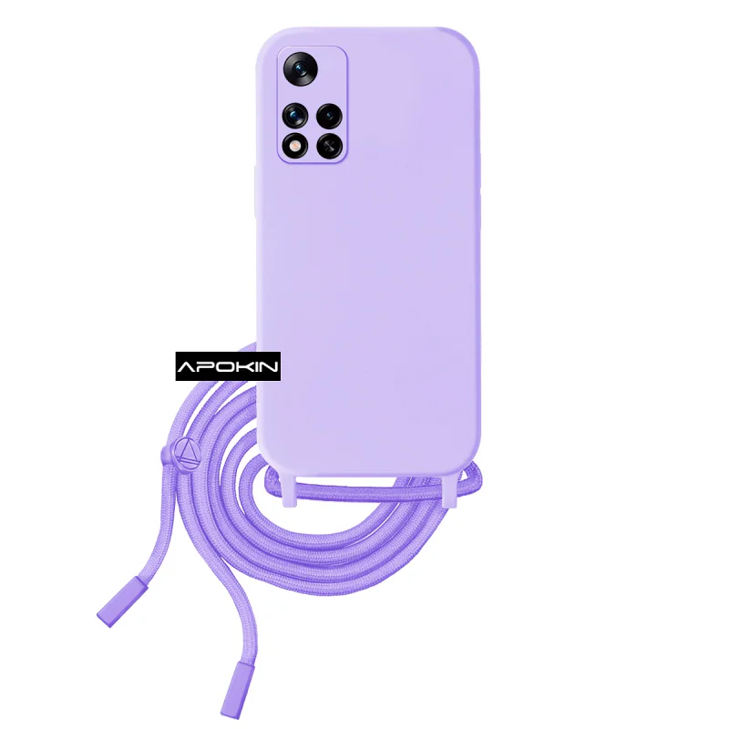 Capa Apokin para Xiaomi Redmi Note 11 Pro 4G e 5G Macia com Cordão Azul Turquesa - Imagem 4