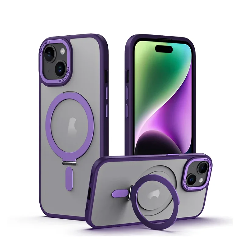 Capa Focus Apokin com Suporte de Anel para iPhone 15 Plus Verde - Imagem 3