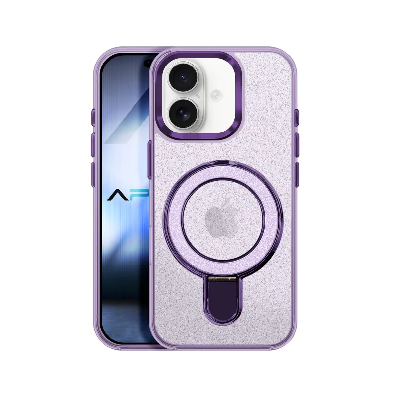 Capa Apokin com Purpurina e Anel MagSafe para iPhone 16 Variedade de cores - Imagem 4