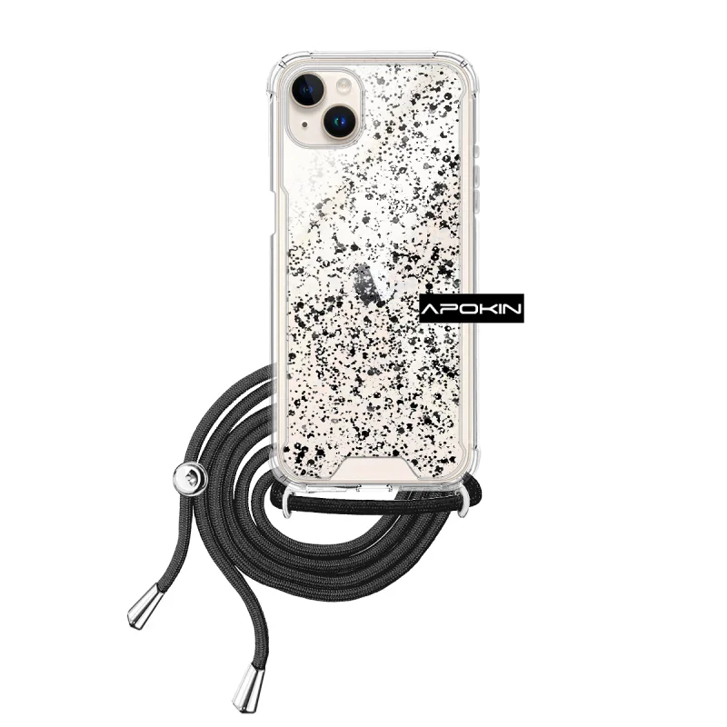 Capa Apokin para iPhone 13 Mini em Gel Transparente com Cordão Lilás - Imagem 5