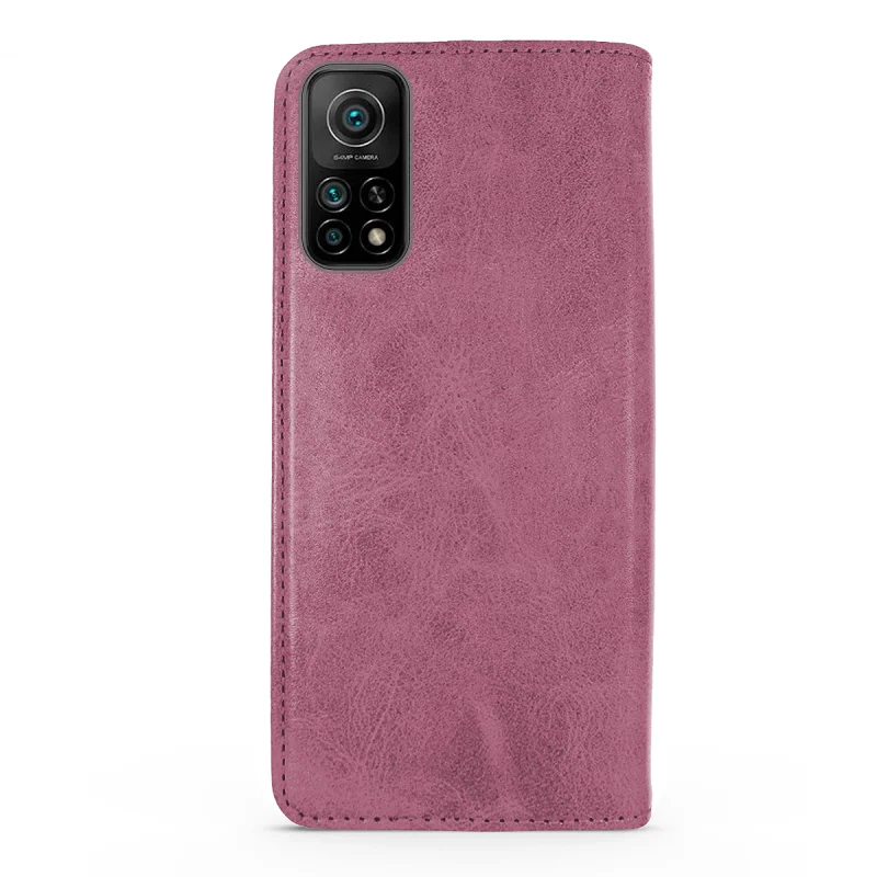 Capa com Tampa Apokin para Xiaomi Mi 10T em Pele Sintética com Porta-cartões Vermelho - Imagem 5