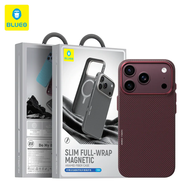 Capa Apokin Blueo para iPhone 17 Pro Max e 18 Pro Max Magnética em Fibra de Aramida Azul Céu - Imagem 4