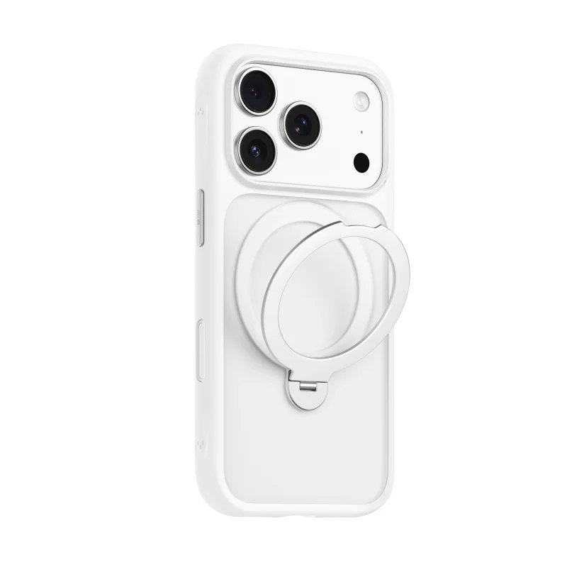 Capa Apokin para iPhone 17 Pro / 18 Pro Magnética com Suporte Rotativo 360 Graus Branco - Imagem 3