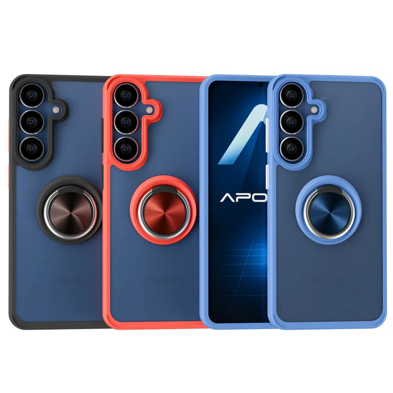 Capa de Gel Apokin Fumada com Suporte Magnético para Samsung Galaxy S25 FE Preto