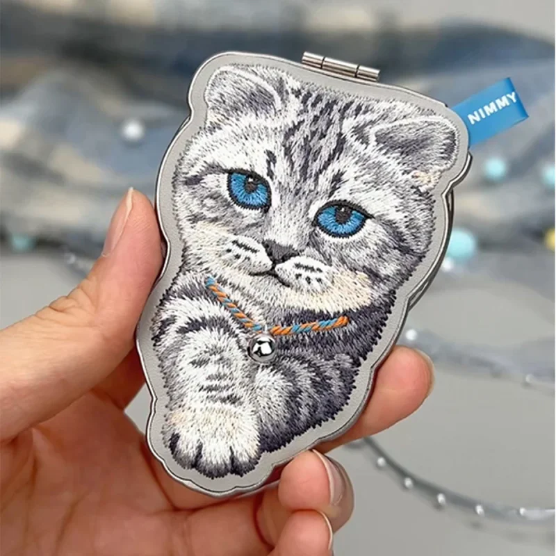 Suporte Magnético Apokin Nimmy Friends em Ganga com Gato Bordado Cinzento - Imagem 4