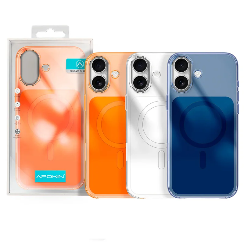 Capa Apokin para iPhone 17 em Silicone Premium com MagSafe Azul - Imagem 1